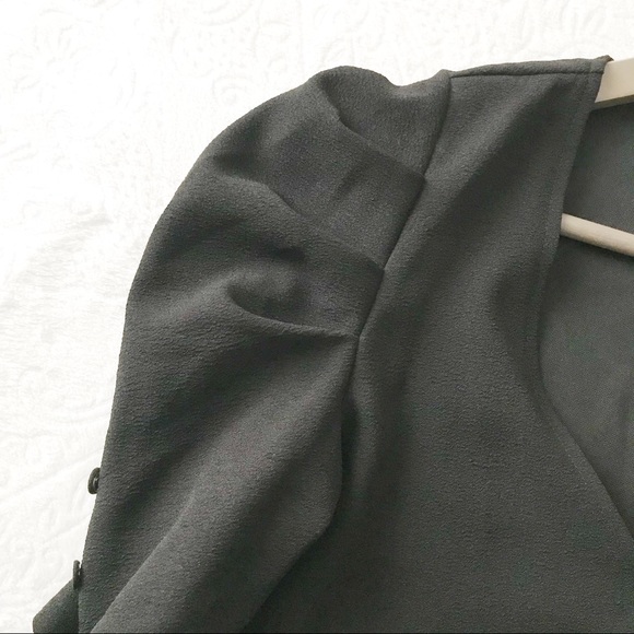 Tobi Button Lined Ruched Sleeve LBD W/ Poc… - Picture 6 of 8